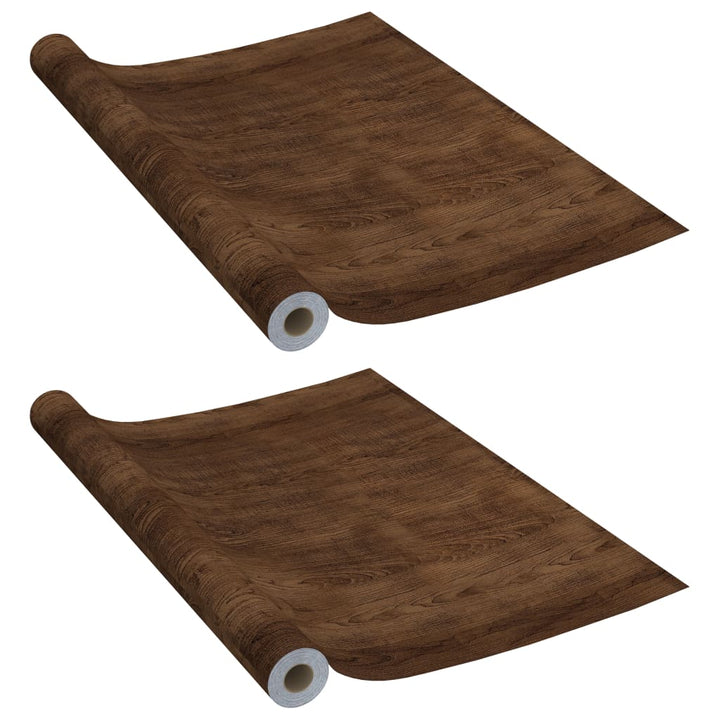 selvklæbende møbelfolie 2 stk. 500x90 cm PVC mørkt egetræ