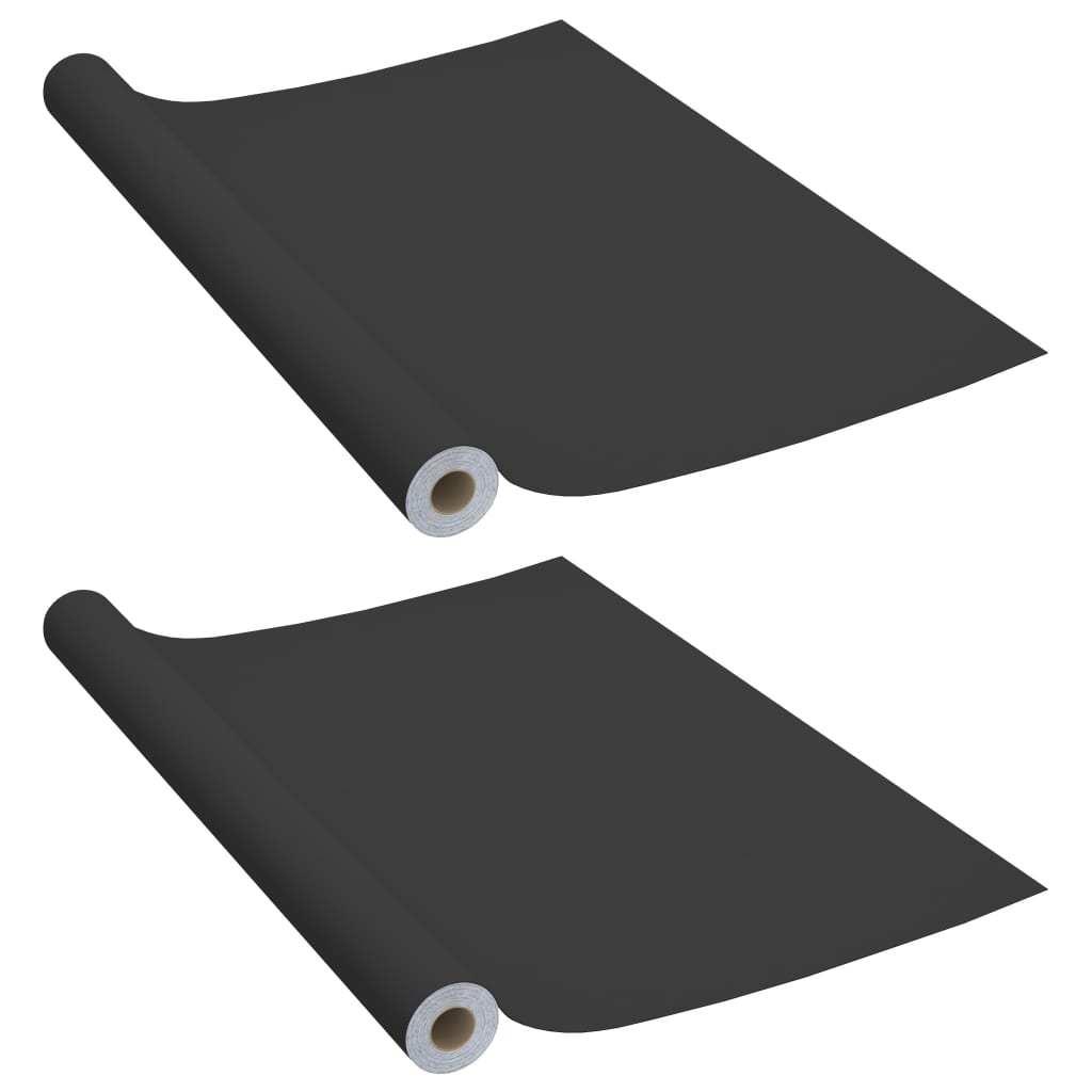 selvklæbende møbelfolie 2 stk. 500x90 cm PVC sort
