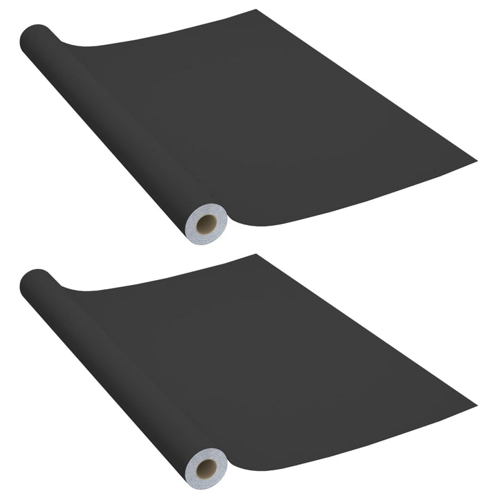 selvklæbende møbelfolie 2 stk. 500x90 cm PVC sort