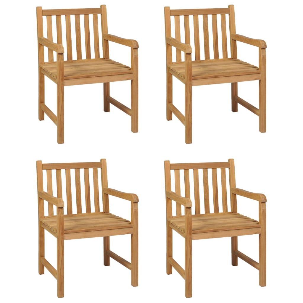 5-delt havespisesæt 140x80 cm massivt teaktræ