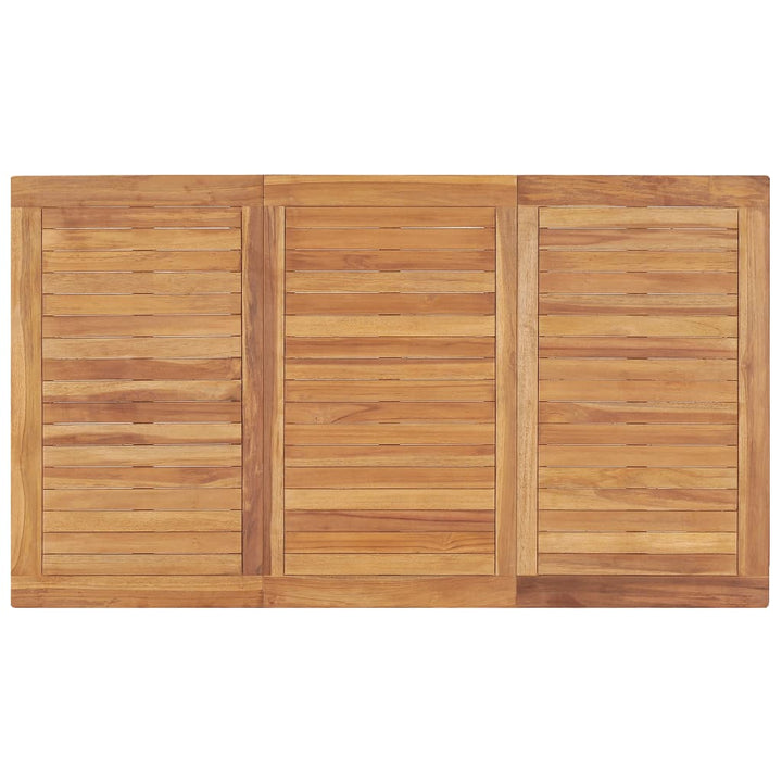 5-delt havespisesæt 140x80 cm massivt teaktræ