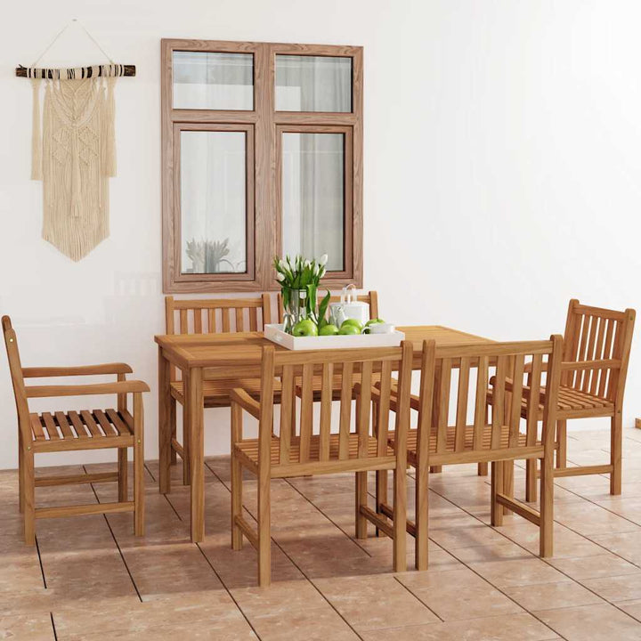 7-delt havespisesæt 150x90 cm massivt teaktræ
