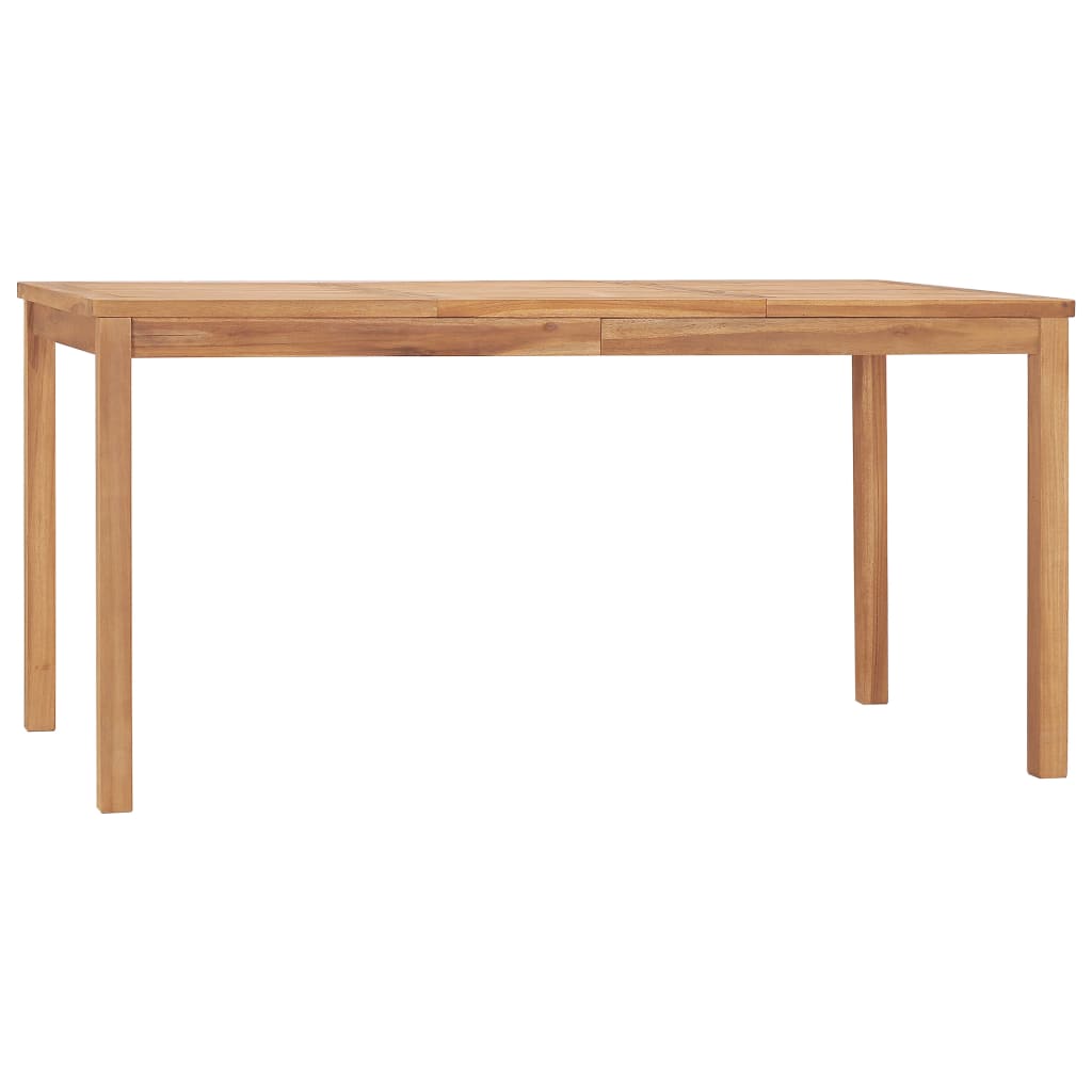 5-delt havespisesæt 160x80 cm massivt teaktræ