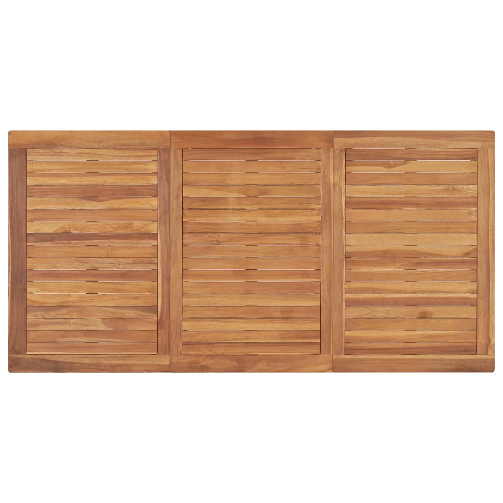 7-delt havespisesæt 160x80 cm massivt teaktræ
