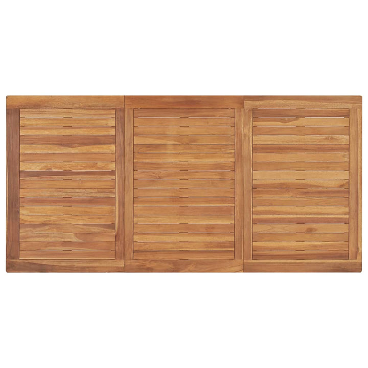 7-delt havespisesæt 160x80 cm massivt teaktræ