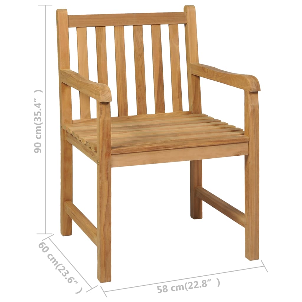5-delt havespisesæt 180x90 cm massivt teaktræ