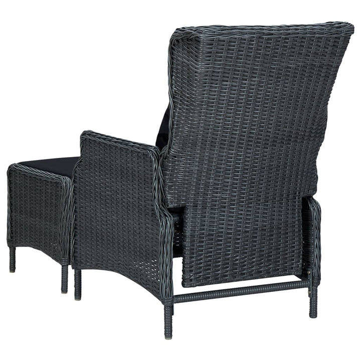 udendørs spisebordssæt 9 dele med hynder polyrattan mørkegrå