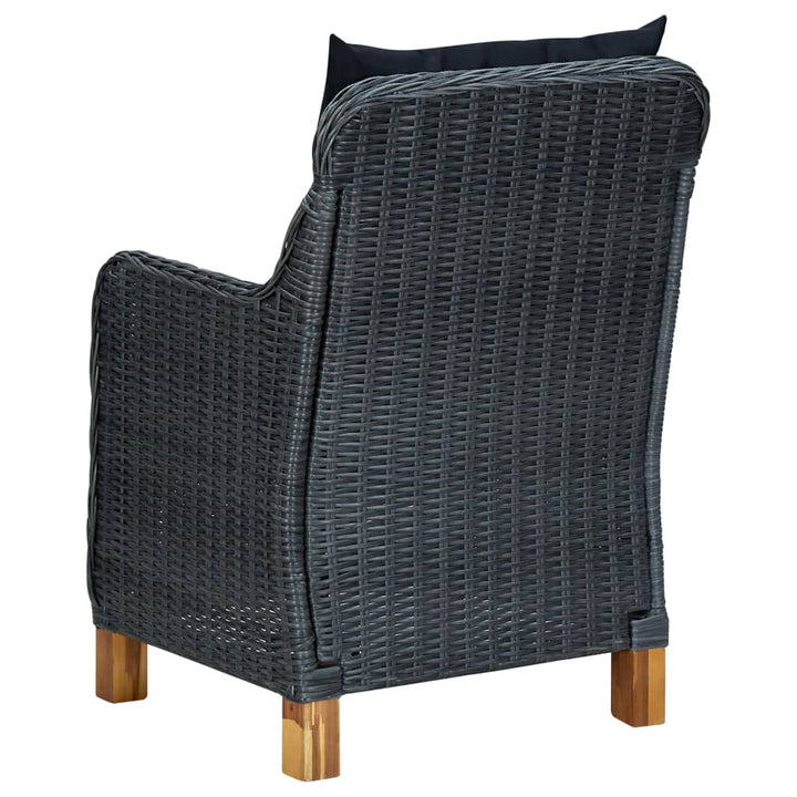 udendørs spisebordssæt 7 dele med hynder polyrattan mørkegrå