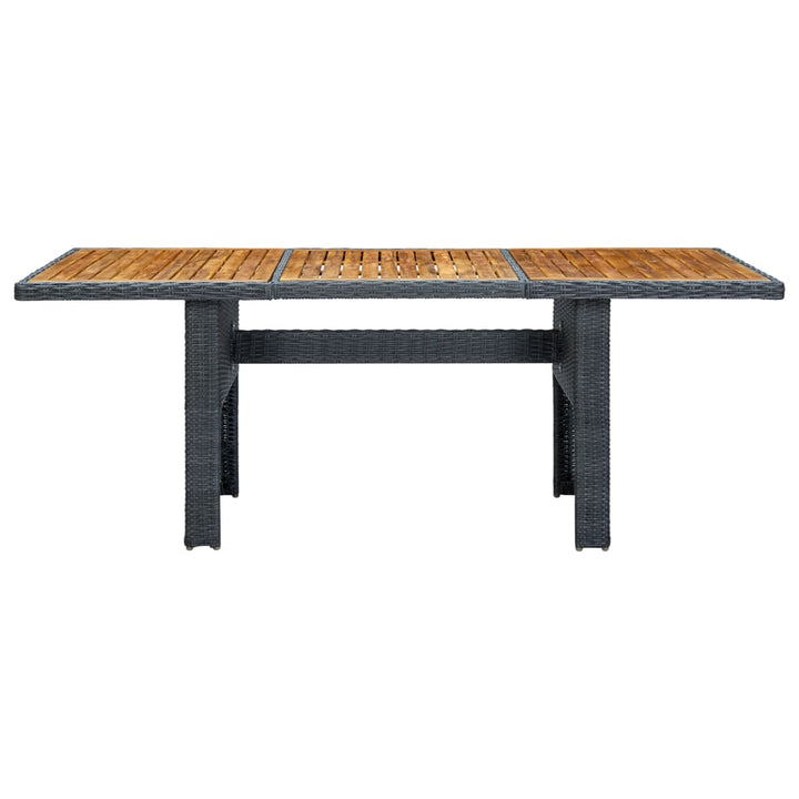 udendørs spisebordssæt 7 dele med hynder polyrattan mørkegrå