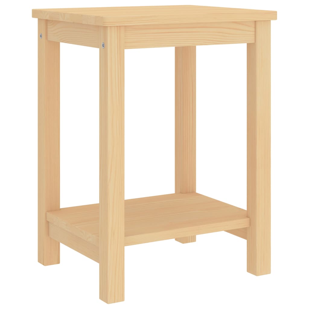 sengebord 35x30x47 cm massivt fyrretræ naturfarvet