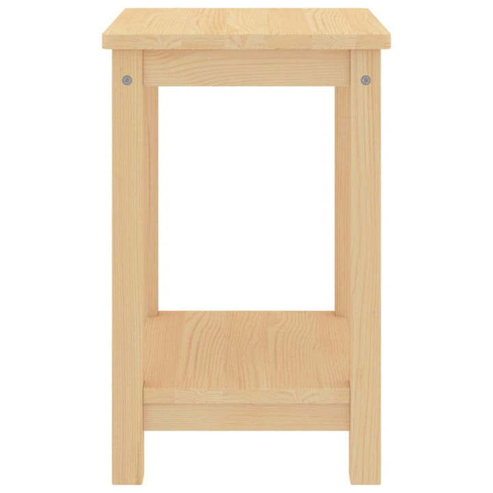 sengebord 35x30x47 cm massivt fyrretræ naturfarvet