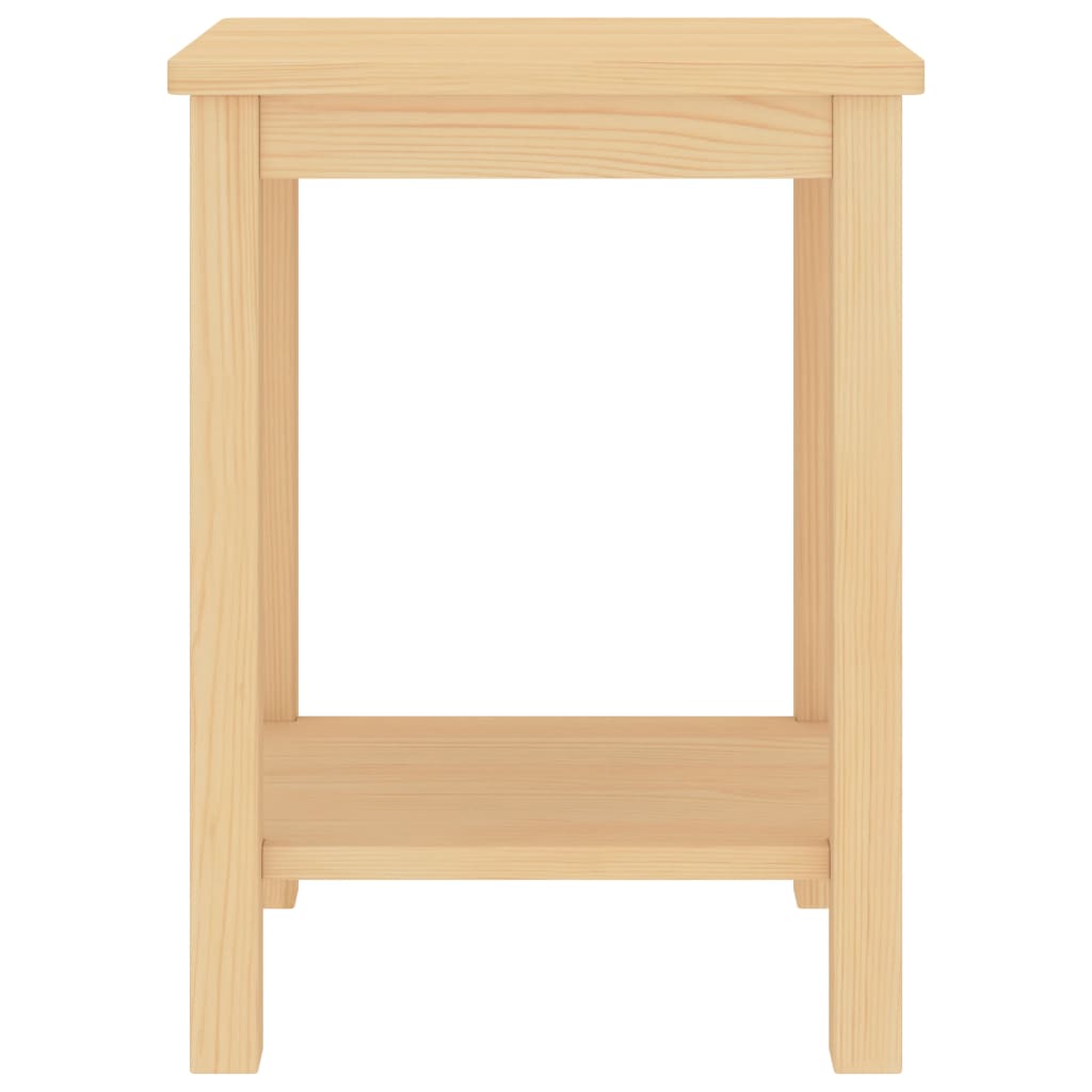 sengebord 35x30x47 cm massivt fyrretræ naturfarvet
