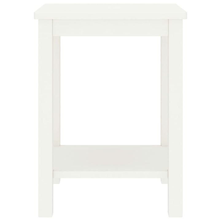 sengebord 35x30x47 cm massivt fyrretræ hvid