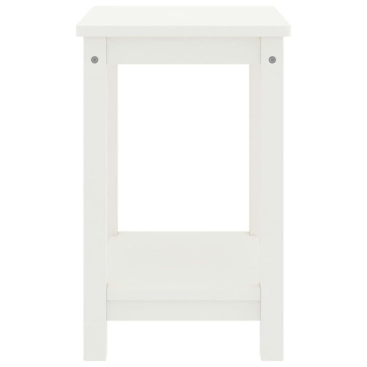 sengebord 35x30x47 cm massivt fyrretræ hvid