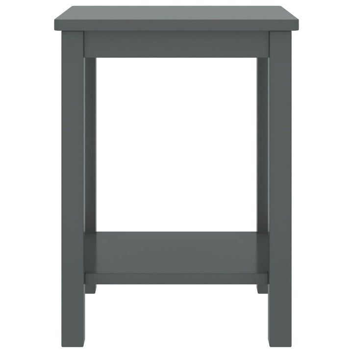 sengebord 35x30x47 cm massivt fyrretræ mørkegrå