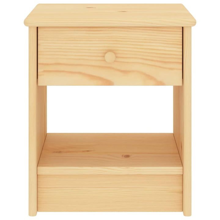 sengebord 35x30x40 cm massivt fyrretræ naturfarvet