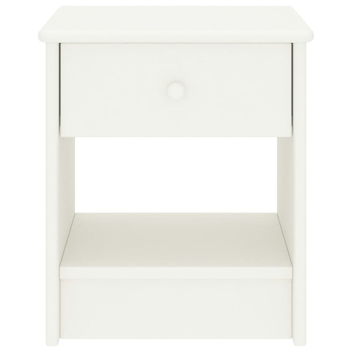 sengebord 35x30x40 cm massivt fyrretræ hvid