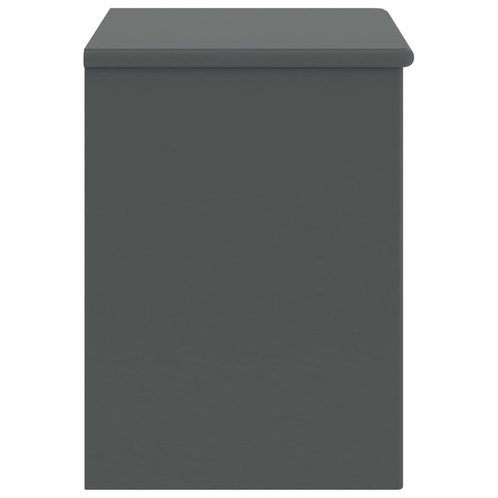 sengebord 35x30x40 cm massivt fyrretræ mørkegrå