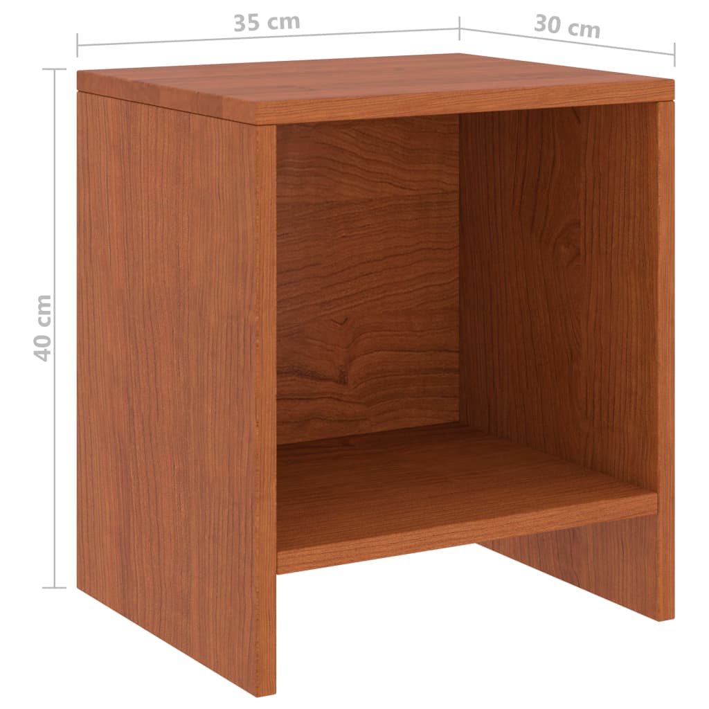 sengeborde 2 stk. 35x30x40 cm massivt fyrretræ honningbrun