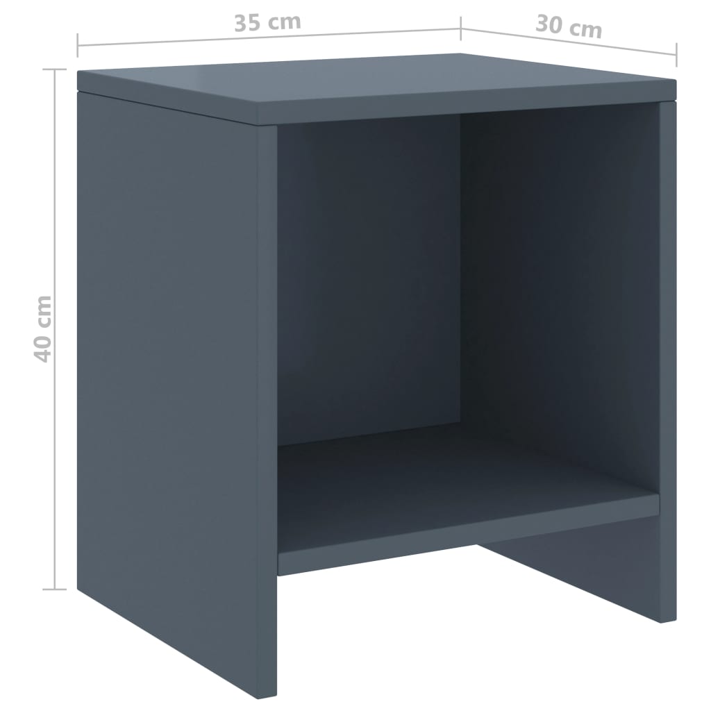 sengeskabe 2 stk. 35x30x40 cm massivt fyrretræ lysegrå