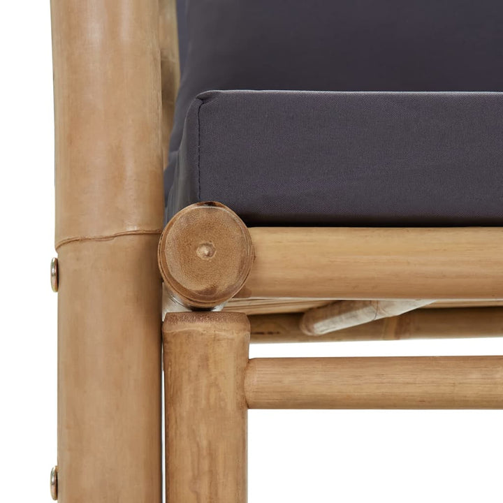 havebænk med hynder 115 cm bambus