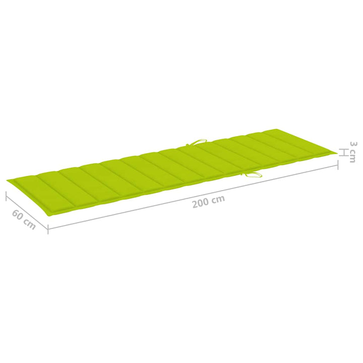 liggestol med bord og hynde massivt akacietræ