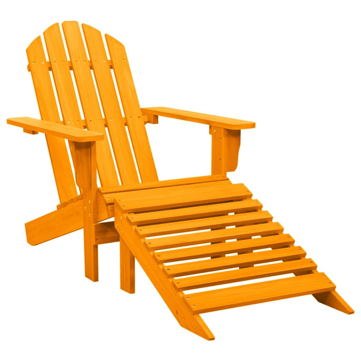 Adirondack-havestol med fodstøtte massivt grantræ orange