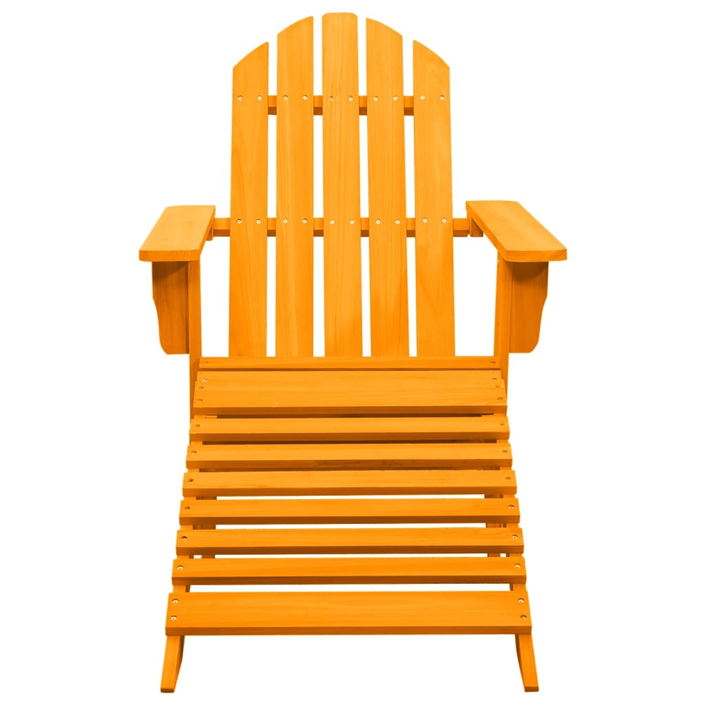 Adirondack-havestol med fodstøtte massivt grantræ orange