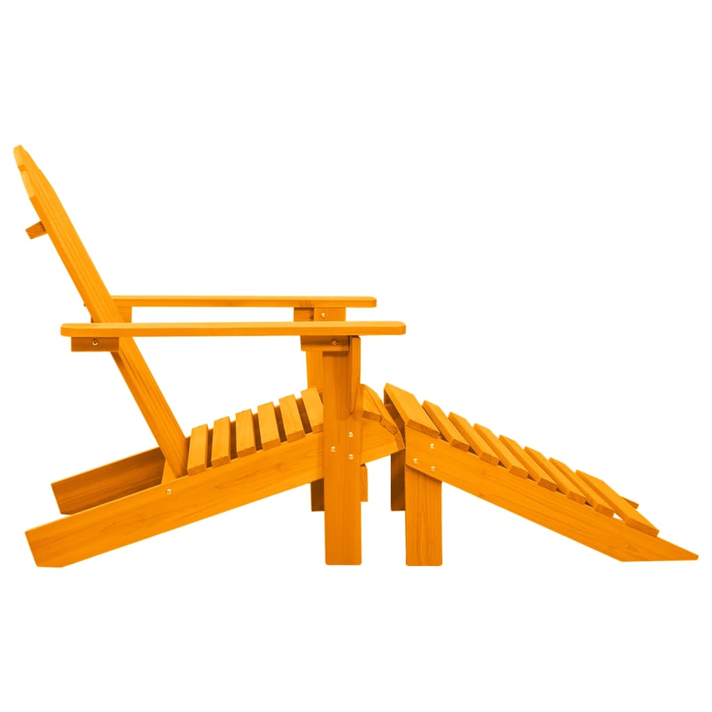 Adirondack-havestol med fodstøtte massivt grantræ orange