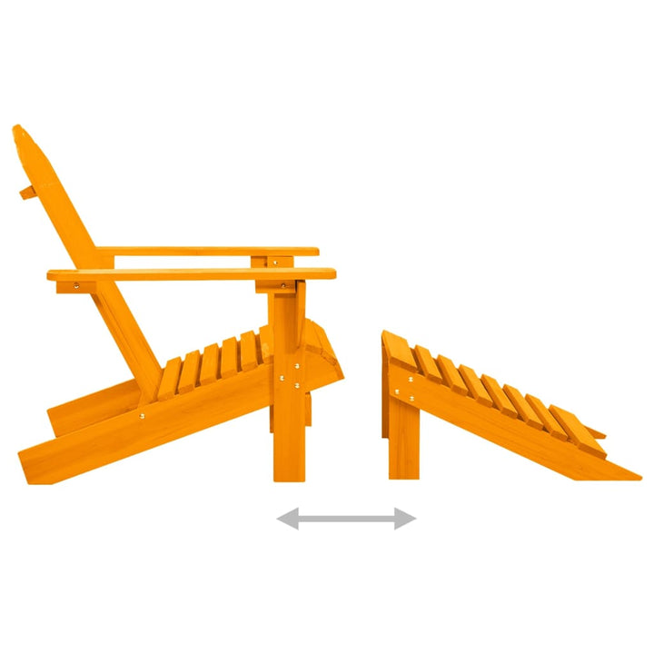 Adirondack-havestol med fodstøtte massivt grantræ orange