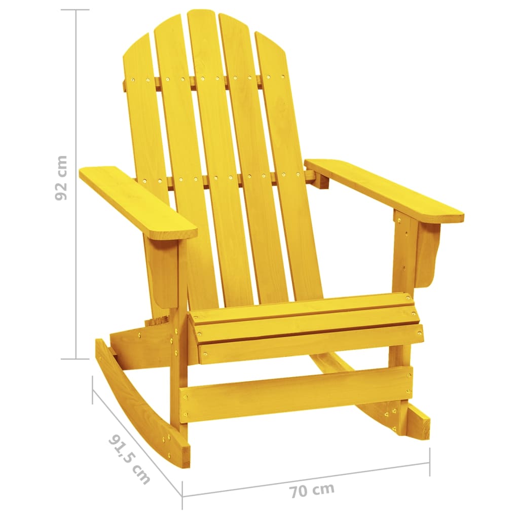 Adirondack-gyngestol massivt grantræ gul
