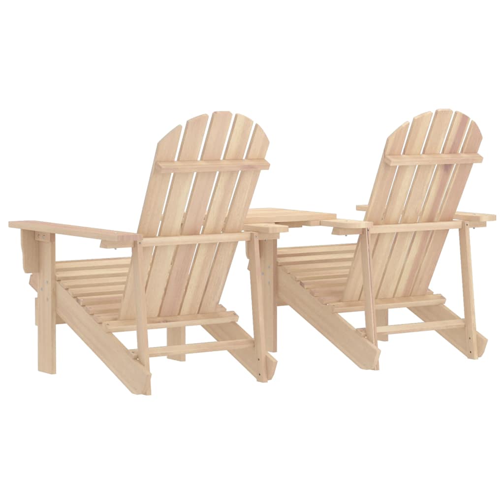 Adirondack-havestole med tebord massivt grantræ