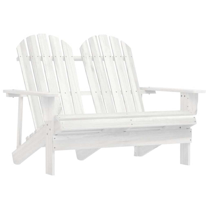 2-personers Adirondack-havestol massivt grantræ hvid
