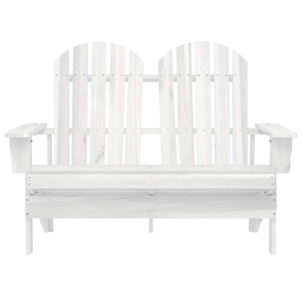 2-personers Adirondack-havestol massivt grantræ hvid