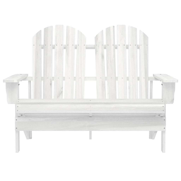 2-personers Adirondack-havestol massivt grantræ hvid