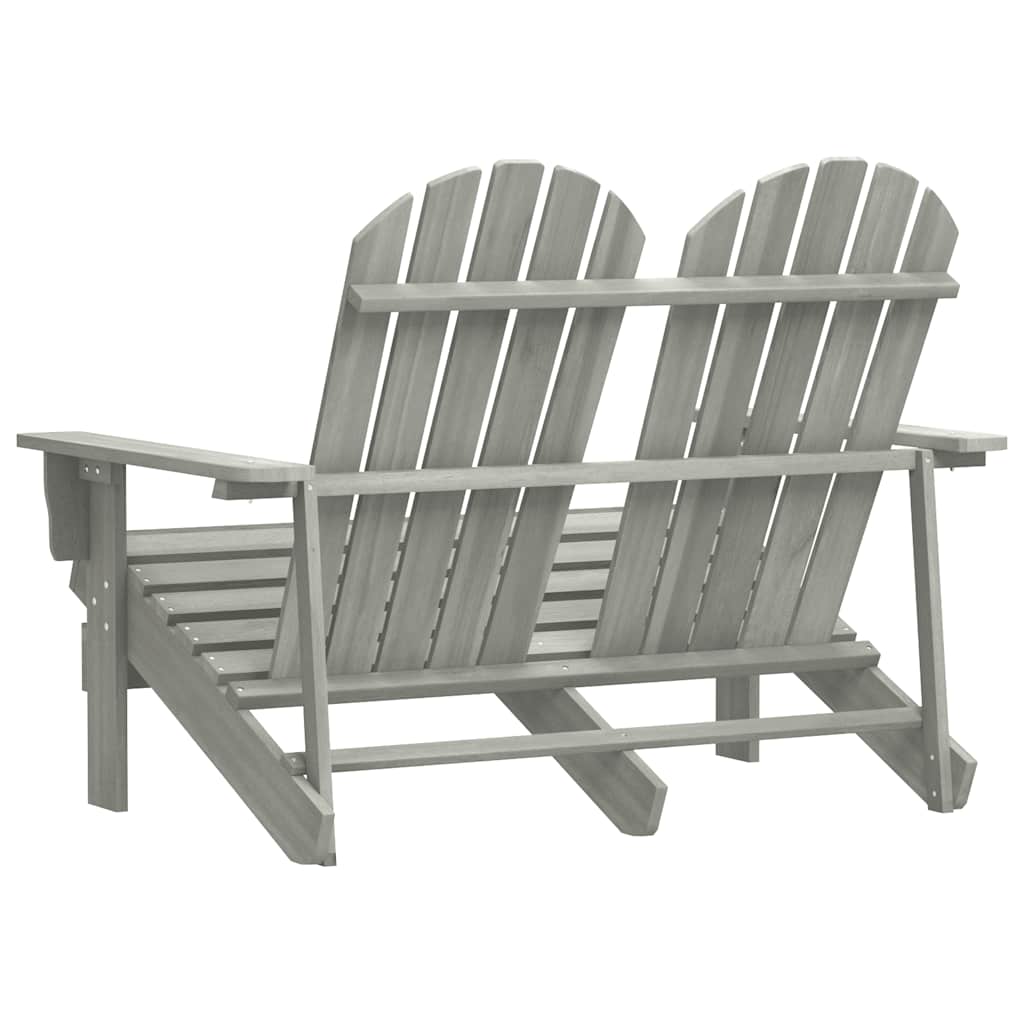 2-personers Adirondack-havestol massivt grantræ grå