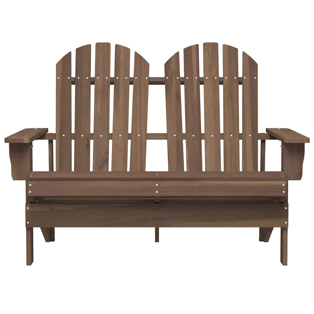 2-personers Adirondack-havestol massivt grantræ brun