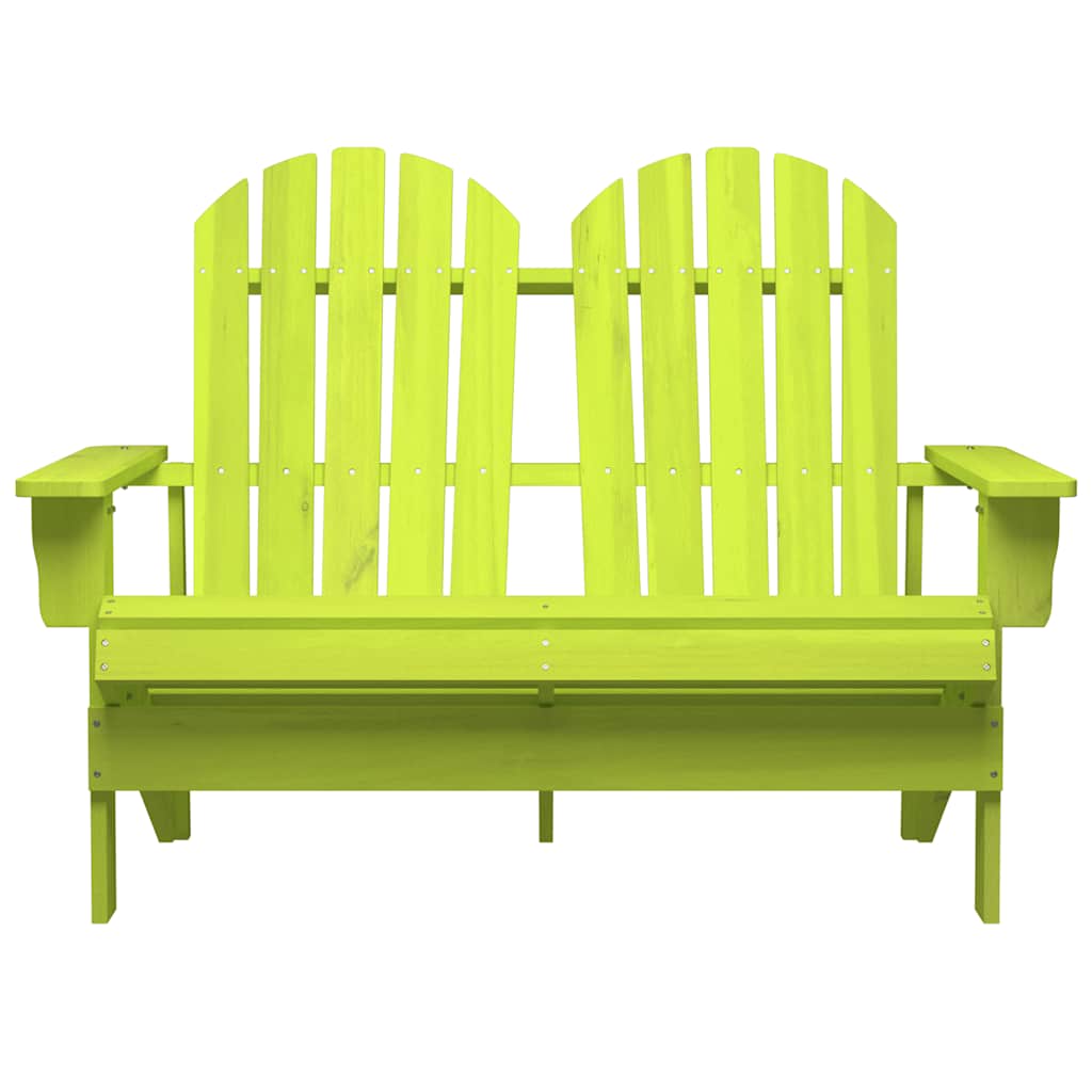 2-personers Adirondack-havestol massivt grantræ grøn