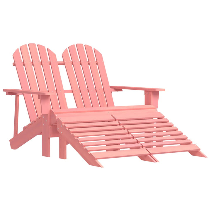 2-personers Adirondack-havestol med fodstøtte grantræ pink