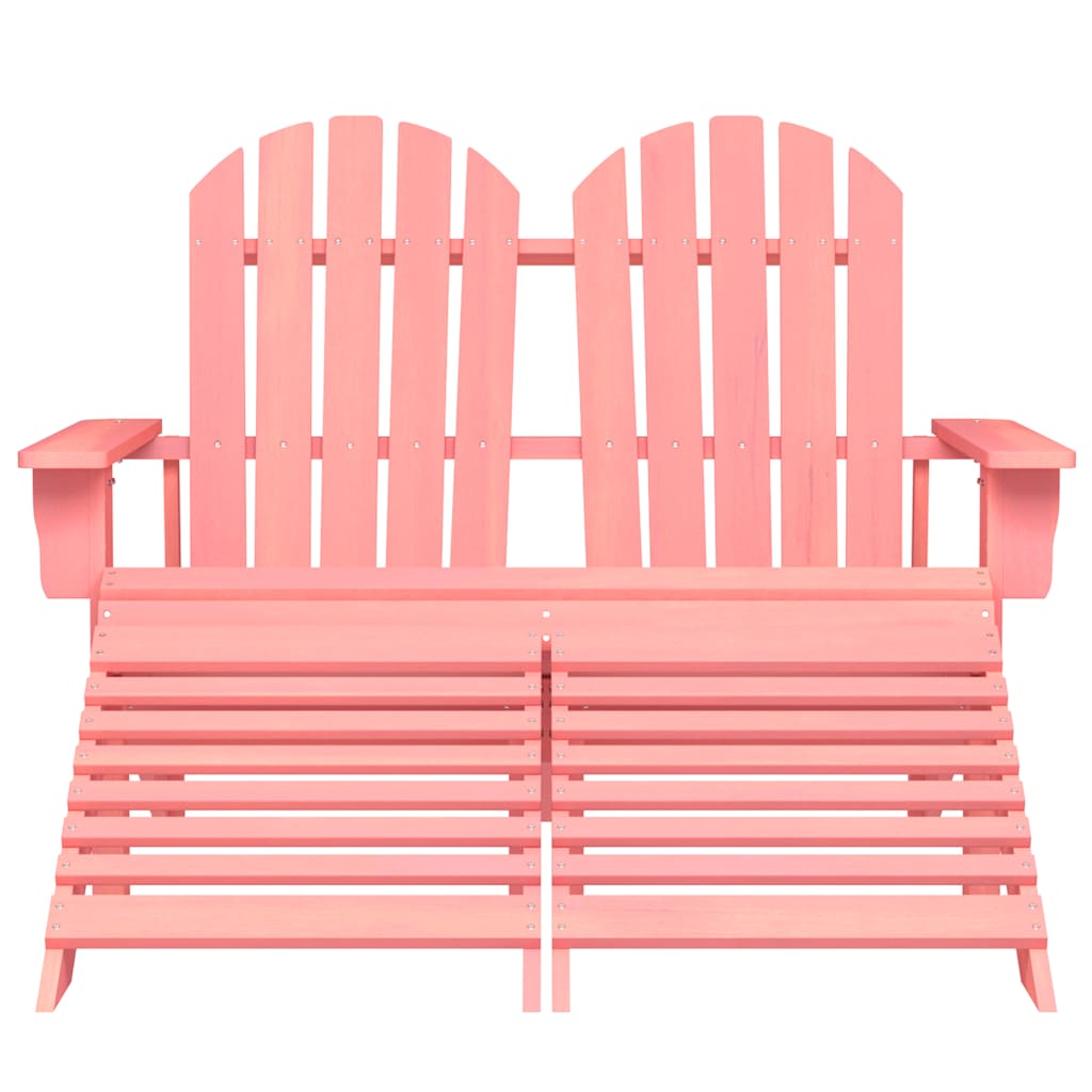 2-personers Adirondack-havestol med fodstøtte grantræ pink