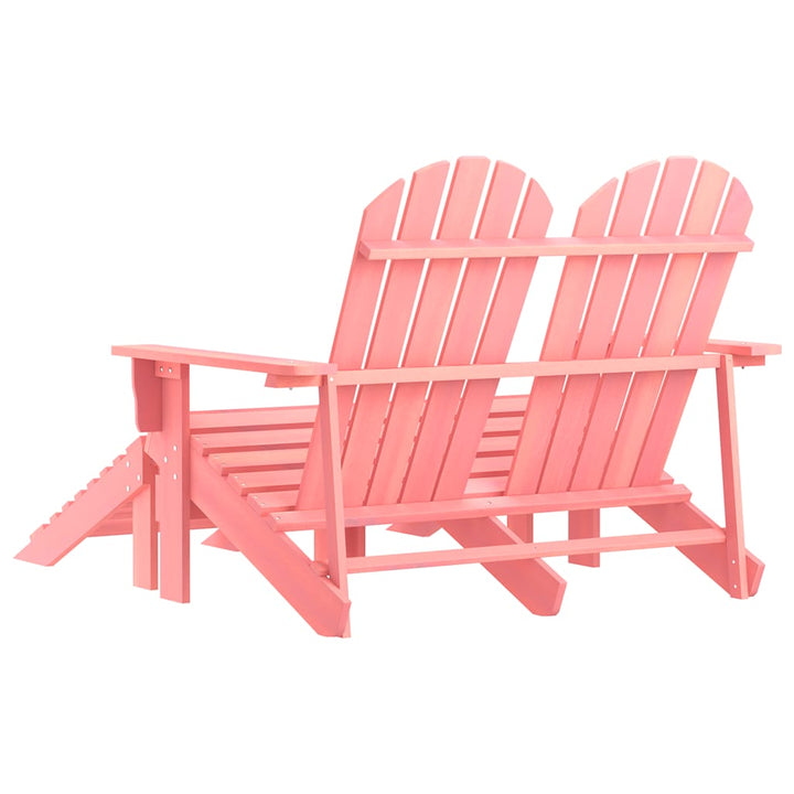 2-personers Adirondack-havestol med fodstøtte grantræ pink