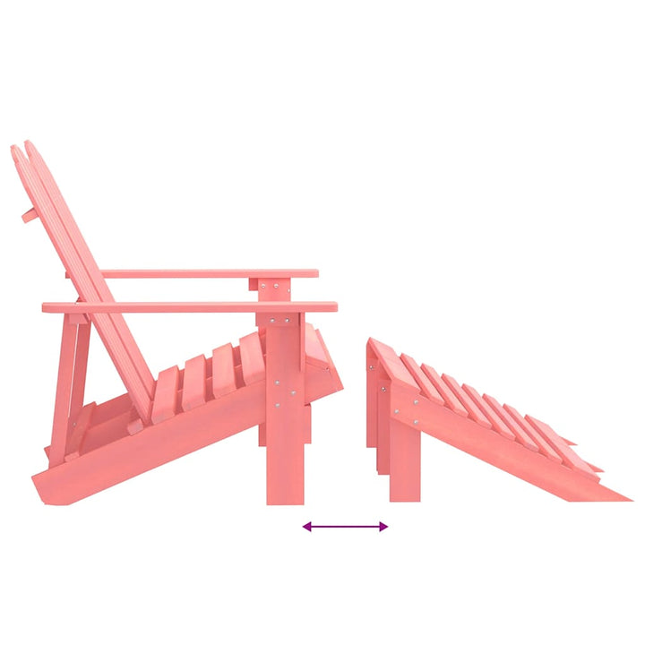 2-personers Adirondack-havestol med fodstøtte grantræ pink