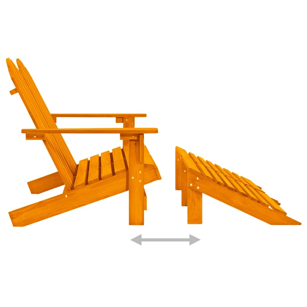2-personers Adirondack-havestol med fodstøtte grantræ orange
