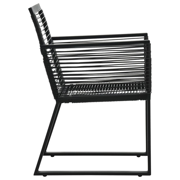 udendørs spisebordssæt 3 dele PVC-rattan sort