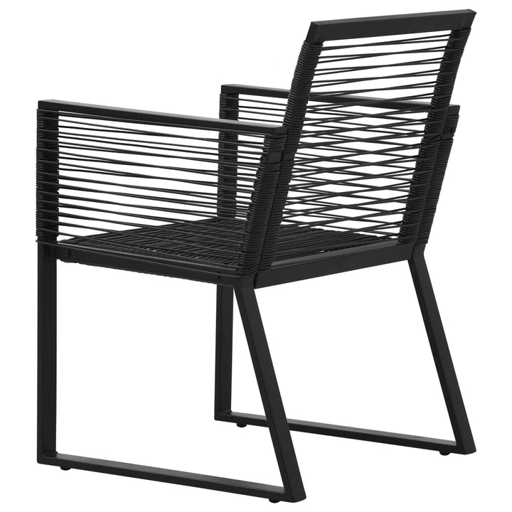udendørs spisebordssæt 3 dele PVC-rattan sort