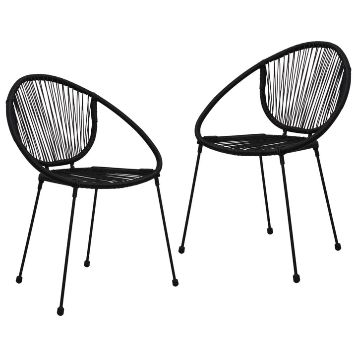 udendørs spisebordssæt 3 dele PVC-rattan sort
