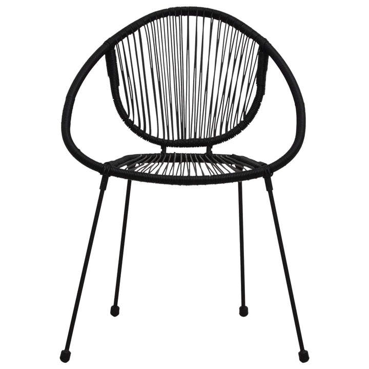 udendørs spisebordssæt 3 dele PVC-rattan sort
