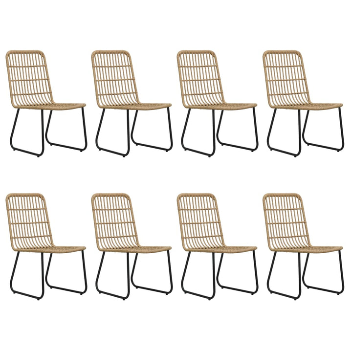 udendørs spisebordssæt 9 dele polyrattan og glas