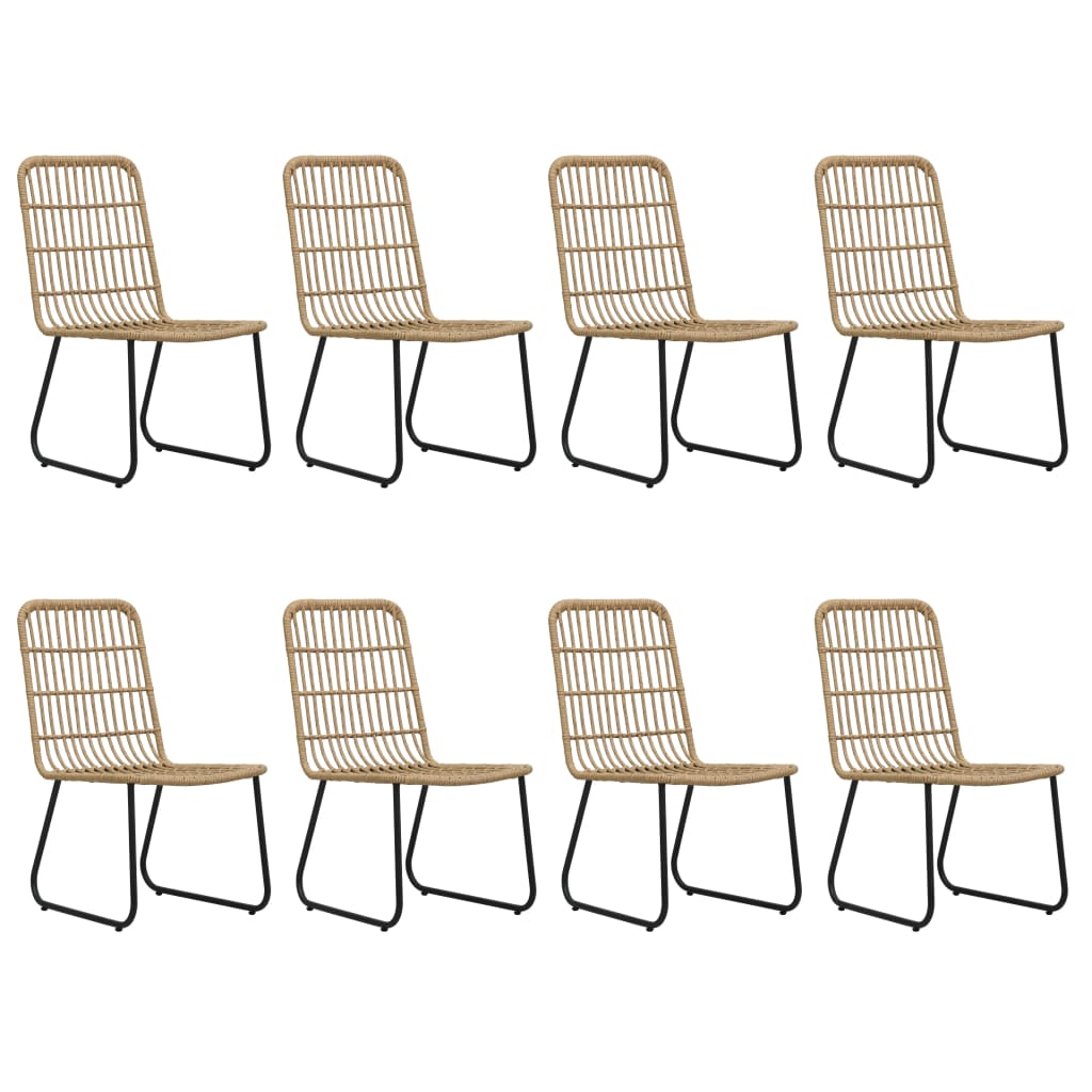 udendørs spisebordssæt 9 dele polyrattan og glas