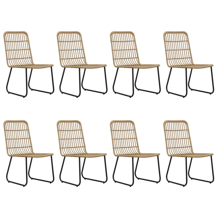 udendørs spisebordssæt 9 dele polyrattan og glas